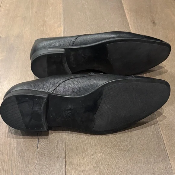 Prada Classic Black Leather Derbys